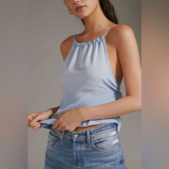 NEW Anthropologie Cloth & Stone Tie Back Halter Top - Picture 2 of 11